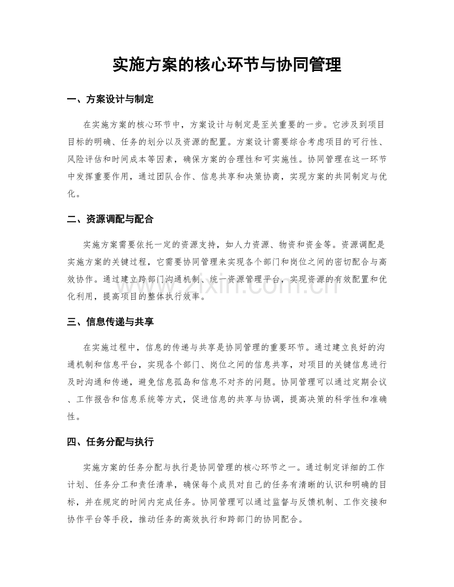 实施方案的核心环节与协同管理.docx_第1页