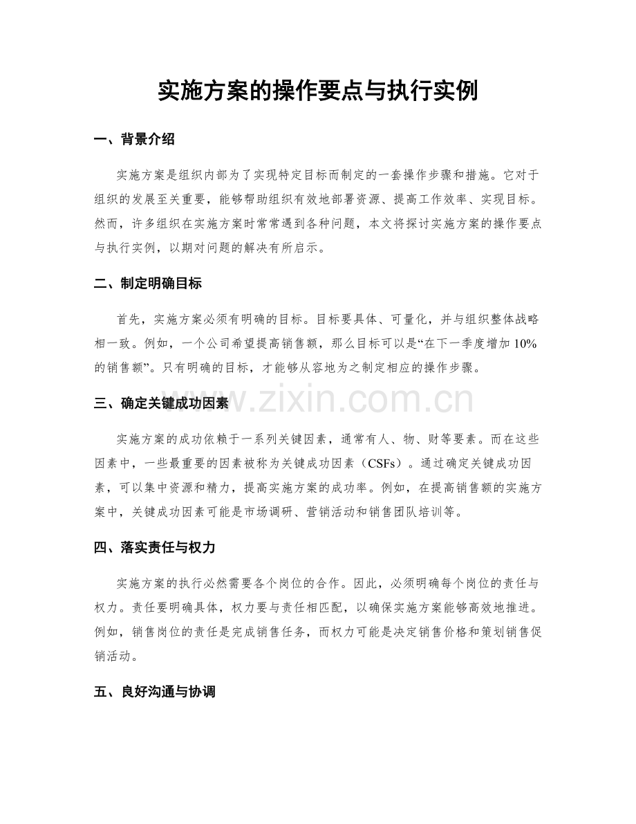 实施方案的操作要点与执行实例.docx_第1页