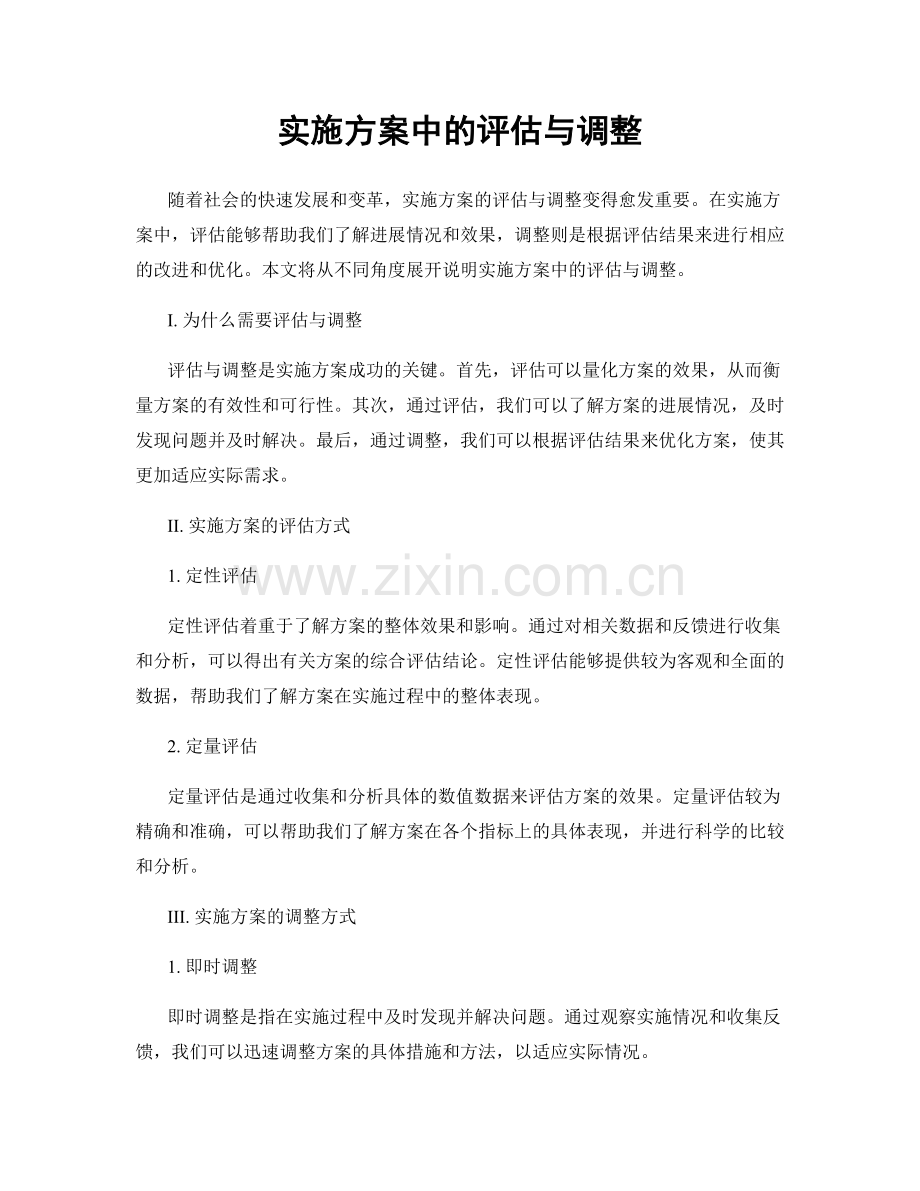 实施方案中的评估与调整.docx_第1页