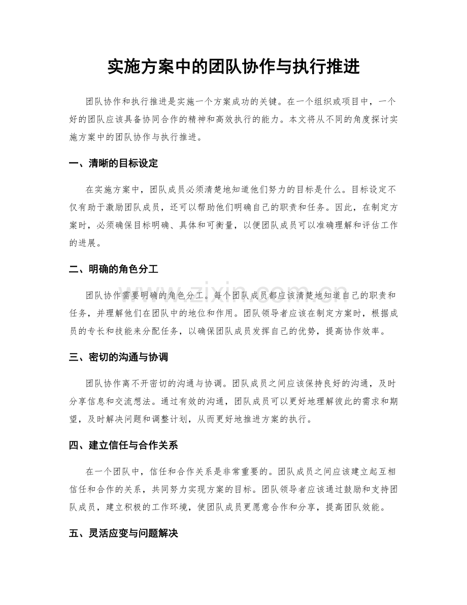 实施方案中的团队协作与执行推进.docx_第1页