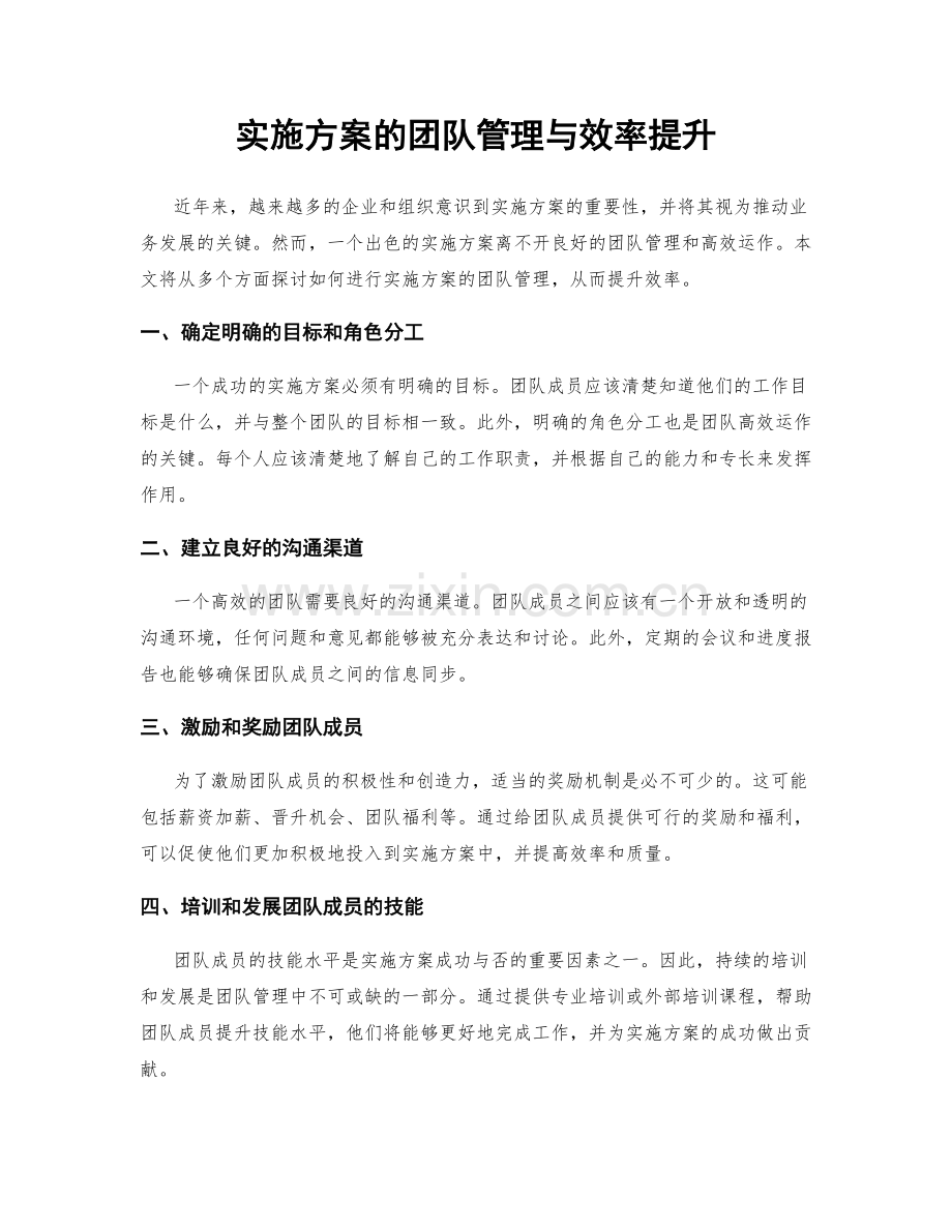 实施方案的团队管理与效率提升.docx_第1页