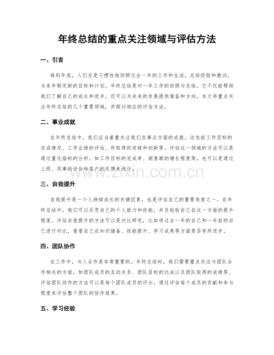 年终总结的重点关注领域与评估方法.docx_第1页