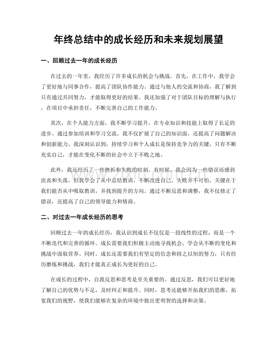 年终总结中的成长经历和未来规划展望.docx_第1页