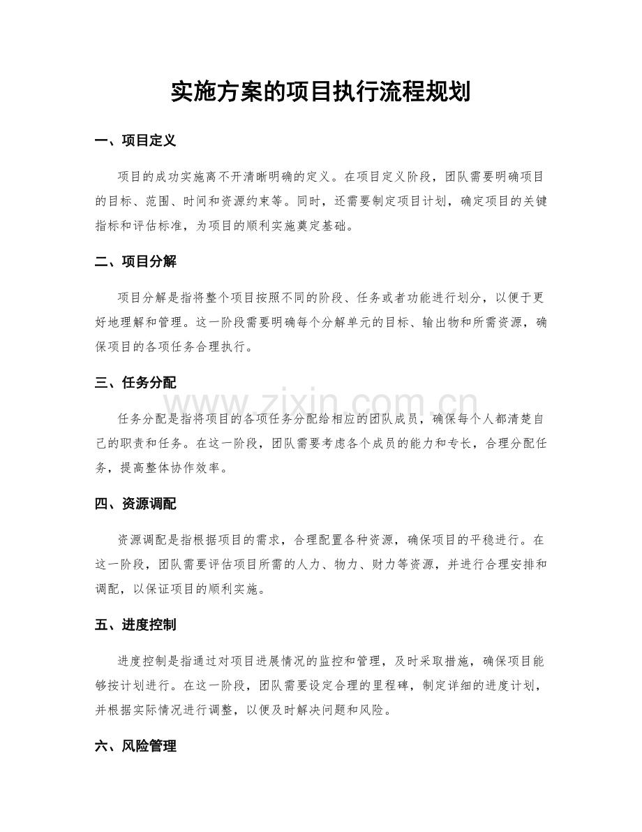 实施方案的项目执行流程规划.docx_第1页