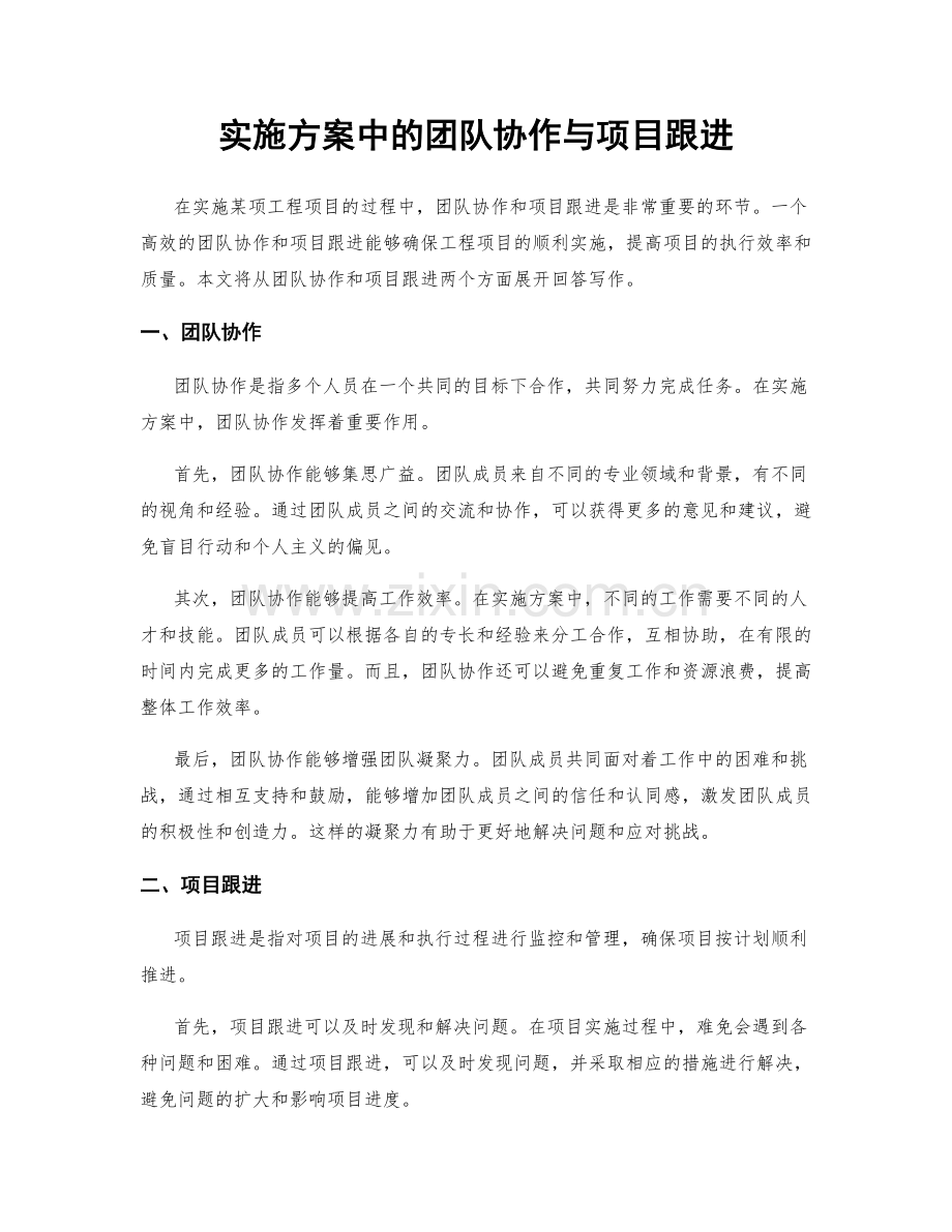 实施方案中的团队协作与项目跟进.docx_第1页