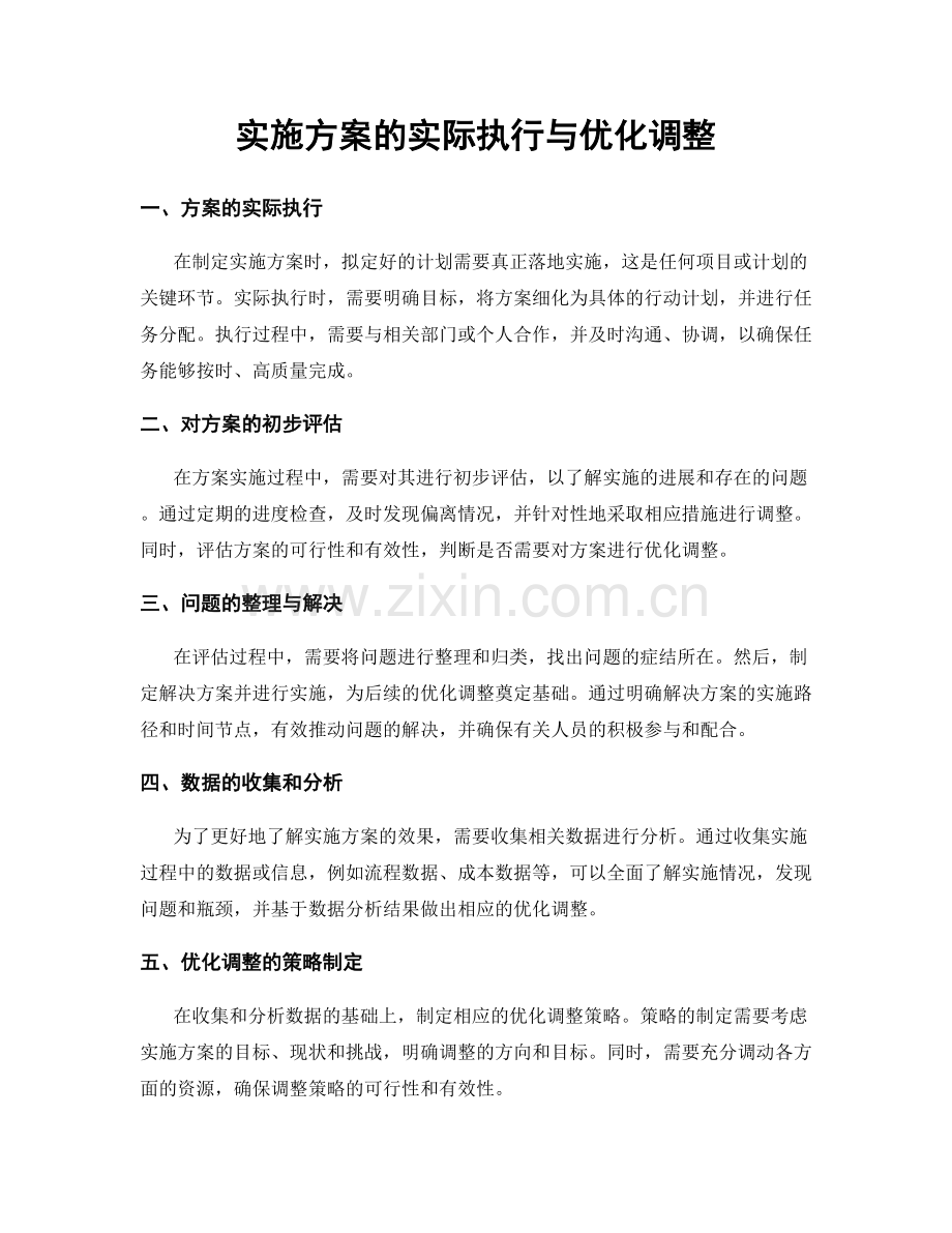 实施方案的实际执行与优化调整.docx_第1页