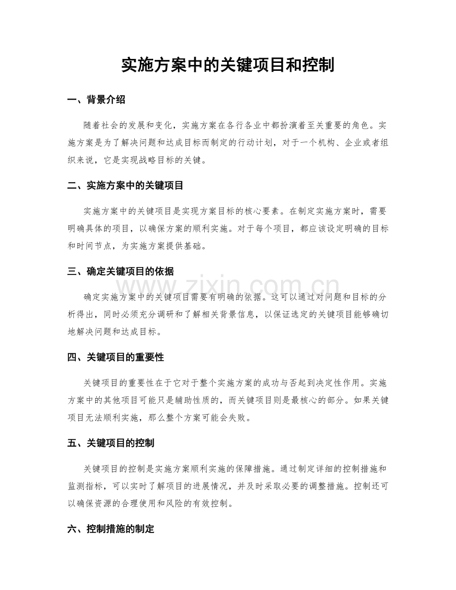 实施方案中的关键项目和控制.docx_第1页