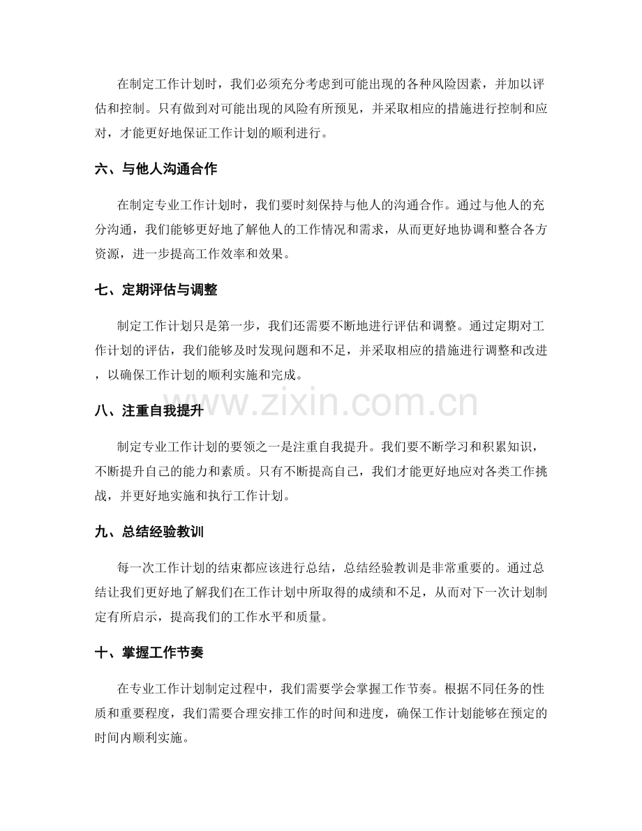 专业工作计划制定的要领.docx_第2页