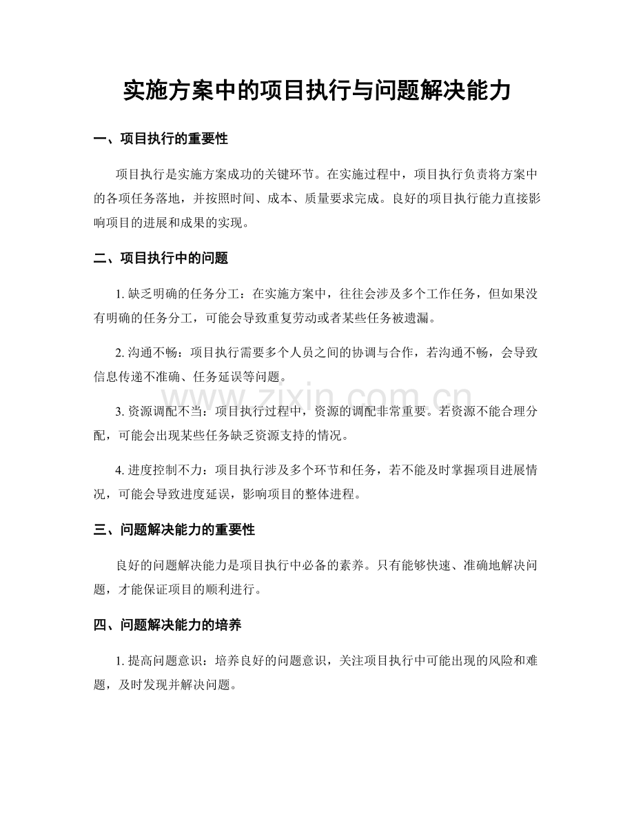 实施方案中的项目执行与问题解决能力.docx_第1页