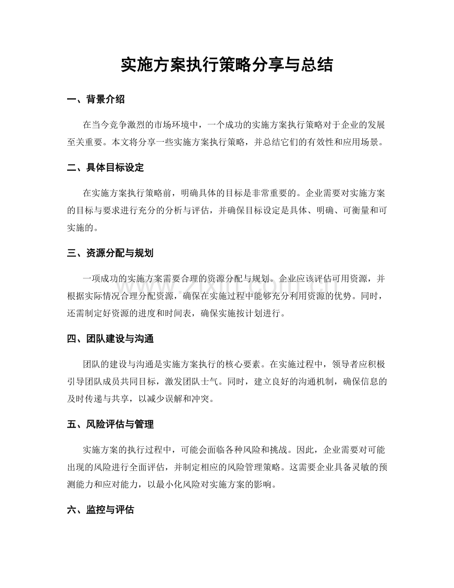 实施方案执行策略分享与总结.docx_第1页