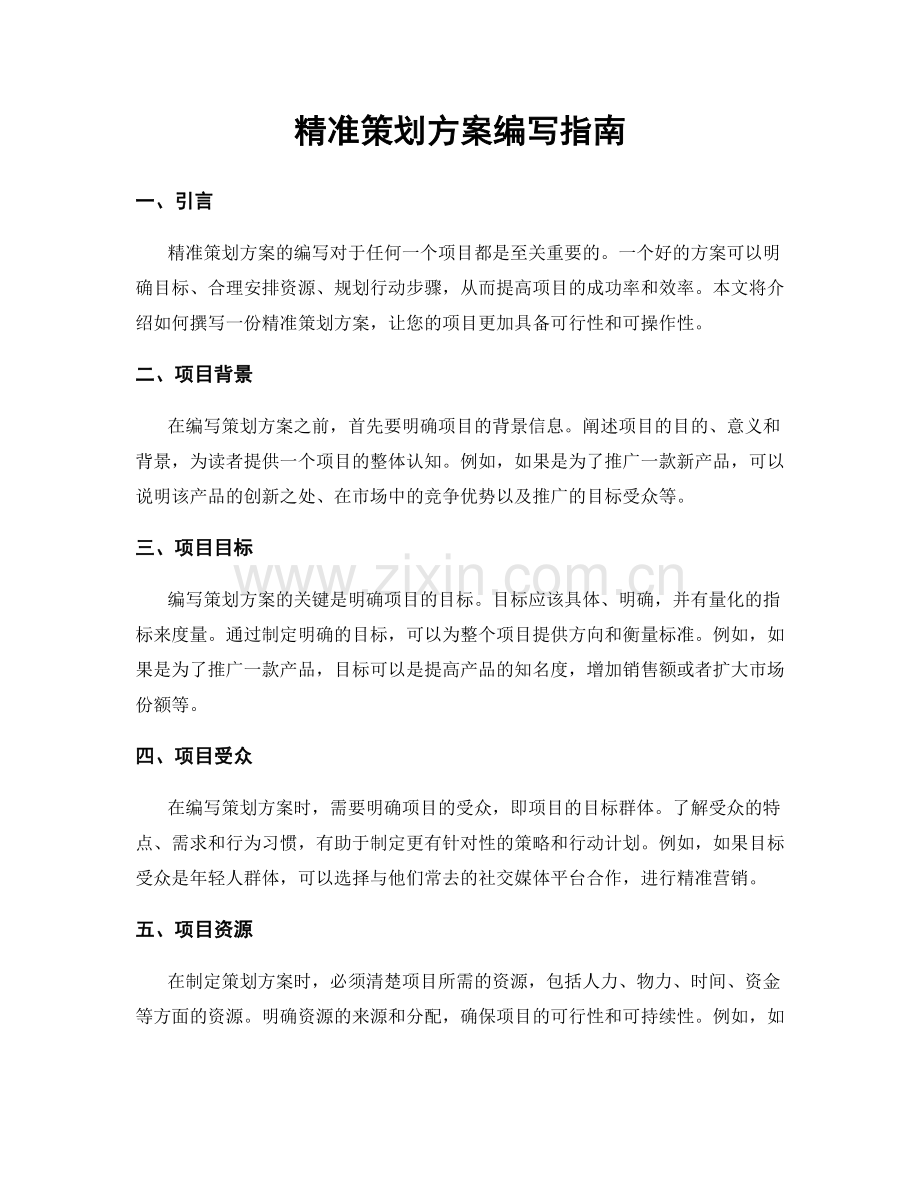 精准策划方案编写指南.docx_第1页