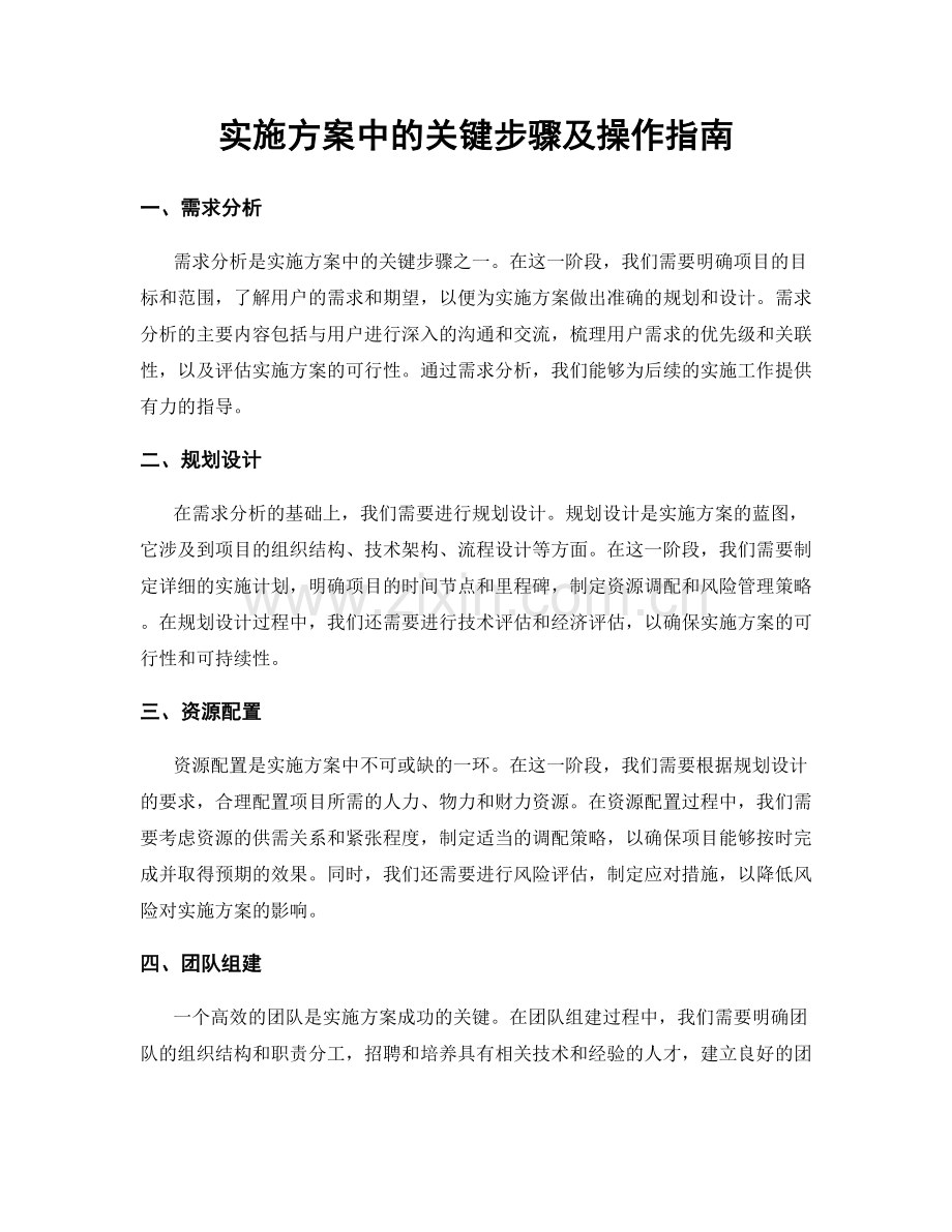 实施方案中的关键步骤及操作指南.docx_第1页