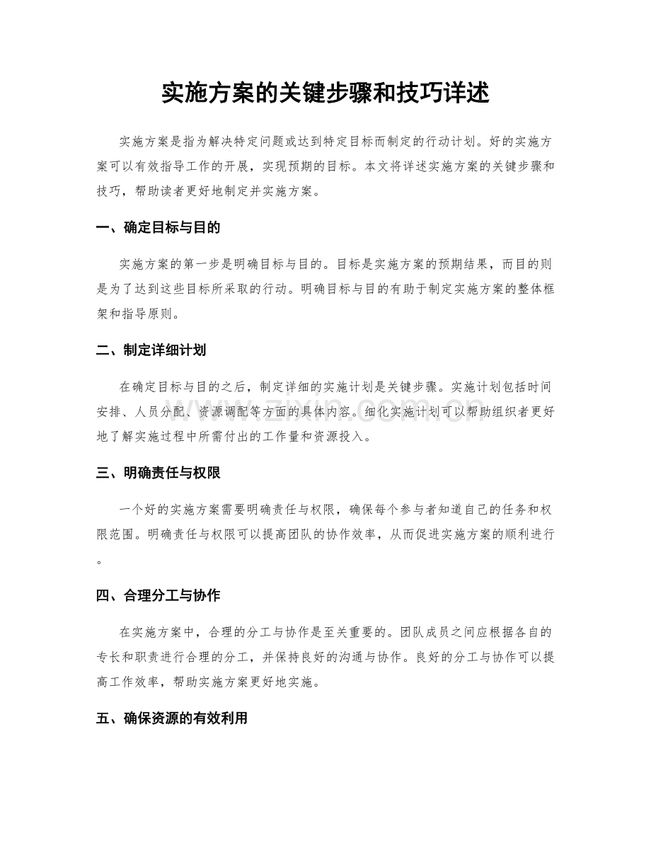 实施方案的关键步骤和技巧详述.docx_第1页