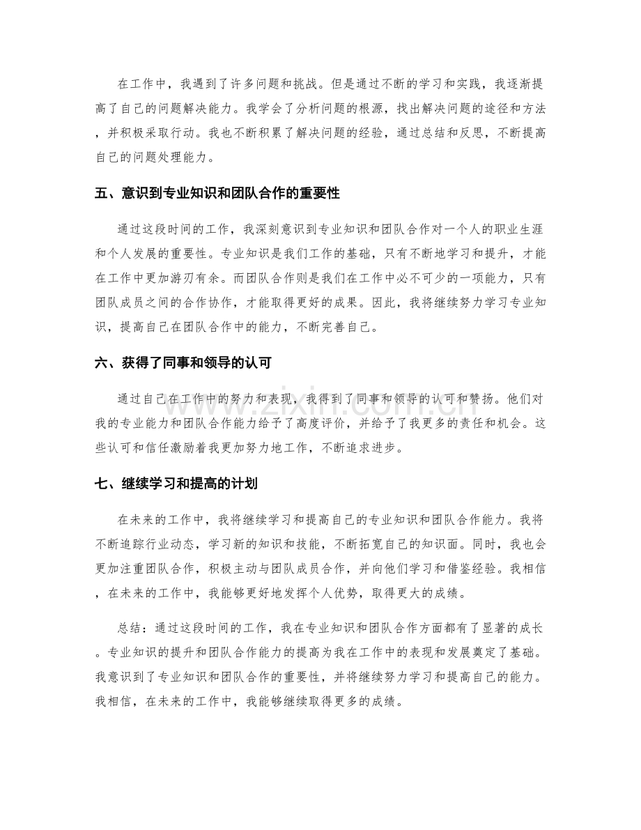 工作总结中专业知识和团队合作的技能成长.docx_第2页