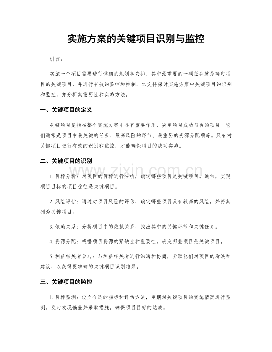 实施方案的关键项目识别与监控.docx_第1页