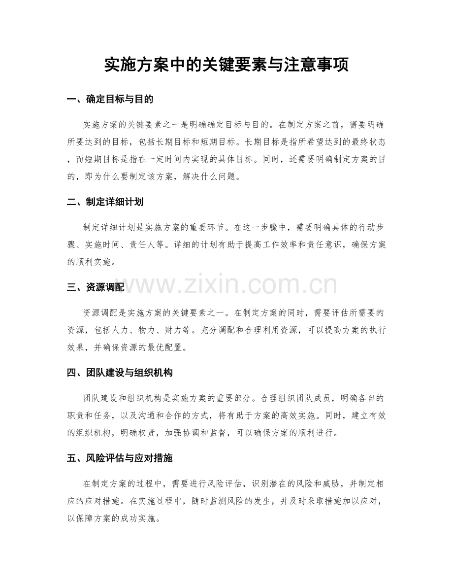 实施方案中的关键要素与注意事项.docx_第1页