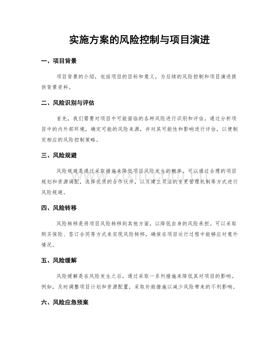 实施方案的风险控制与项目演进.docx_第1页