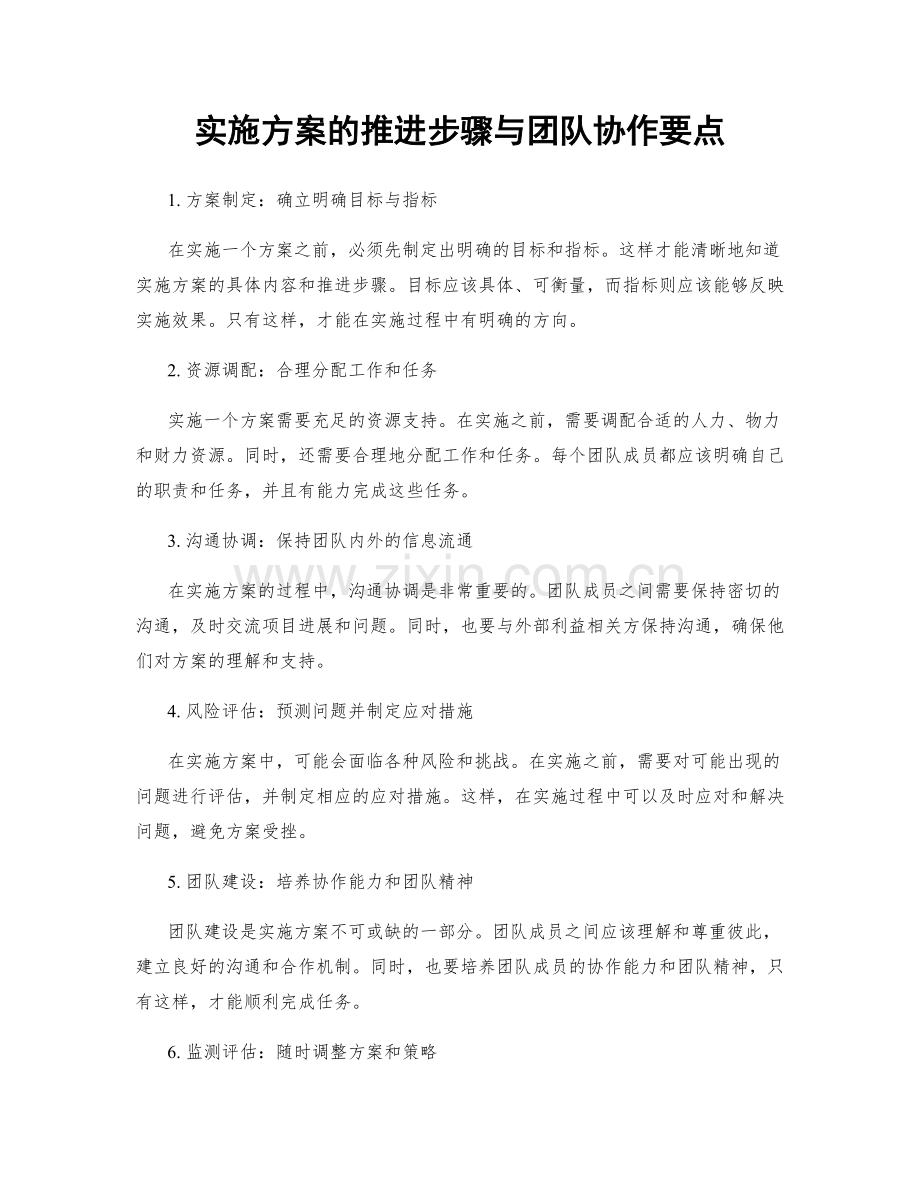 实施方案的推进步骤与团队协作要点.docx_第1页