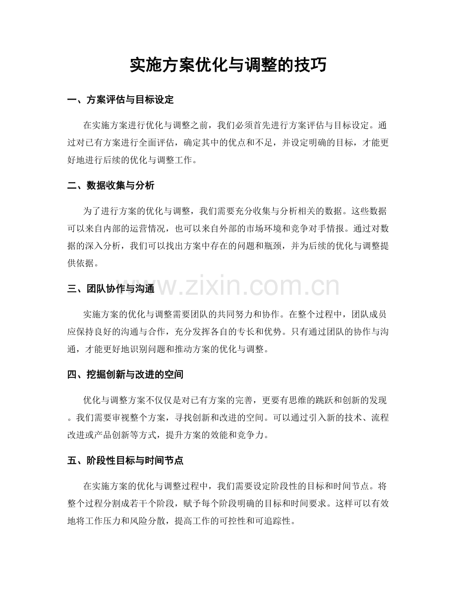 实施方案优化与调整的技巧.docx_第1页