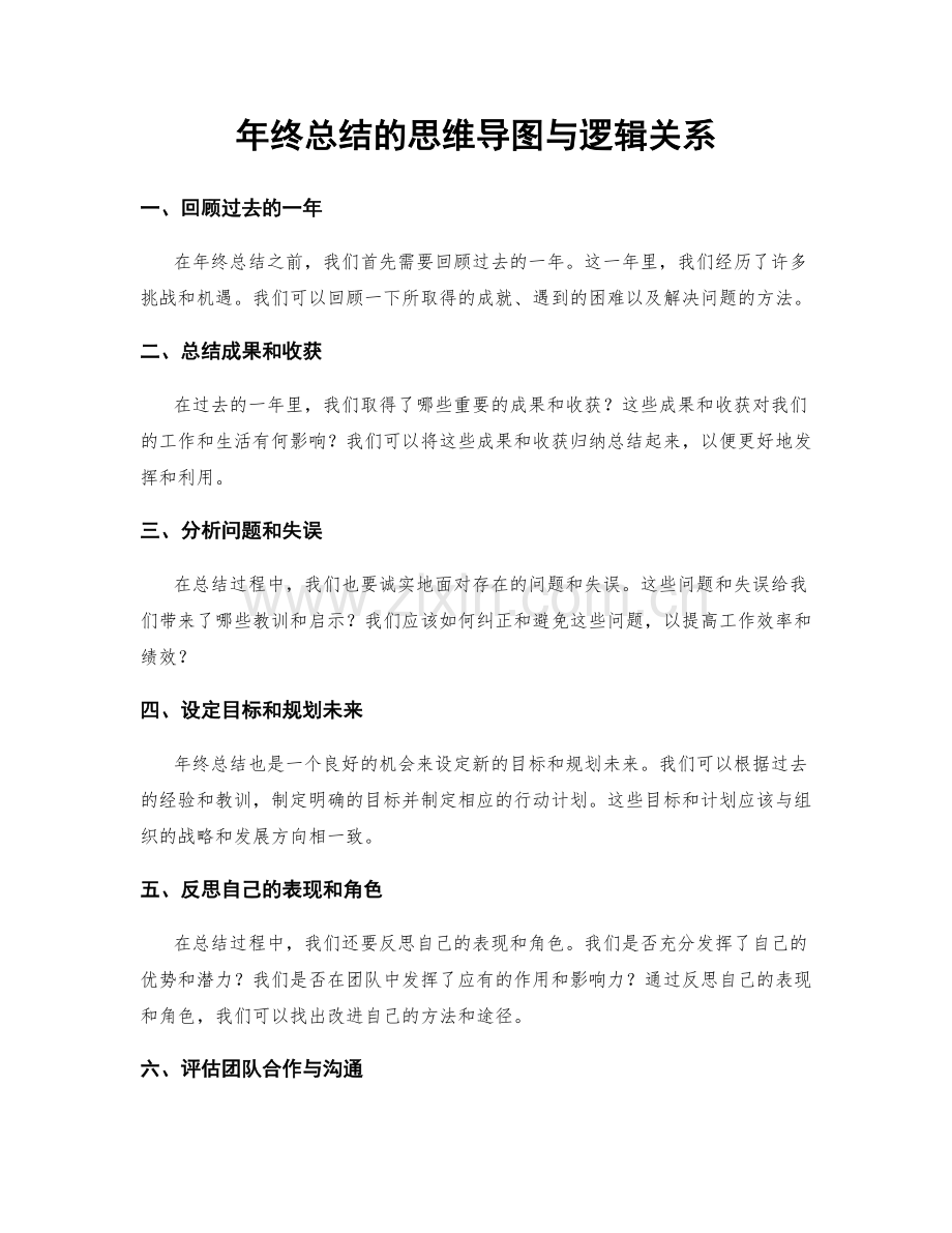 年终总结的思维导图与逻辑关系.docx_第1页