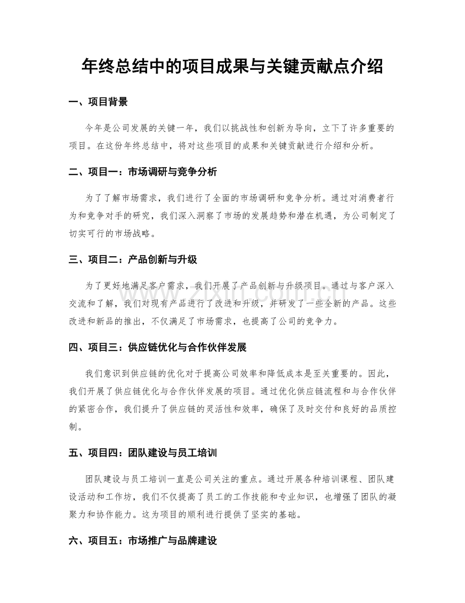 年终总结中的项目成果与关键贡献点介绍.docx_第1页