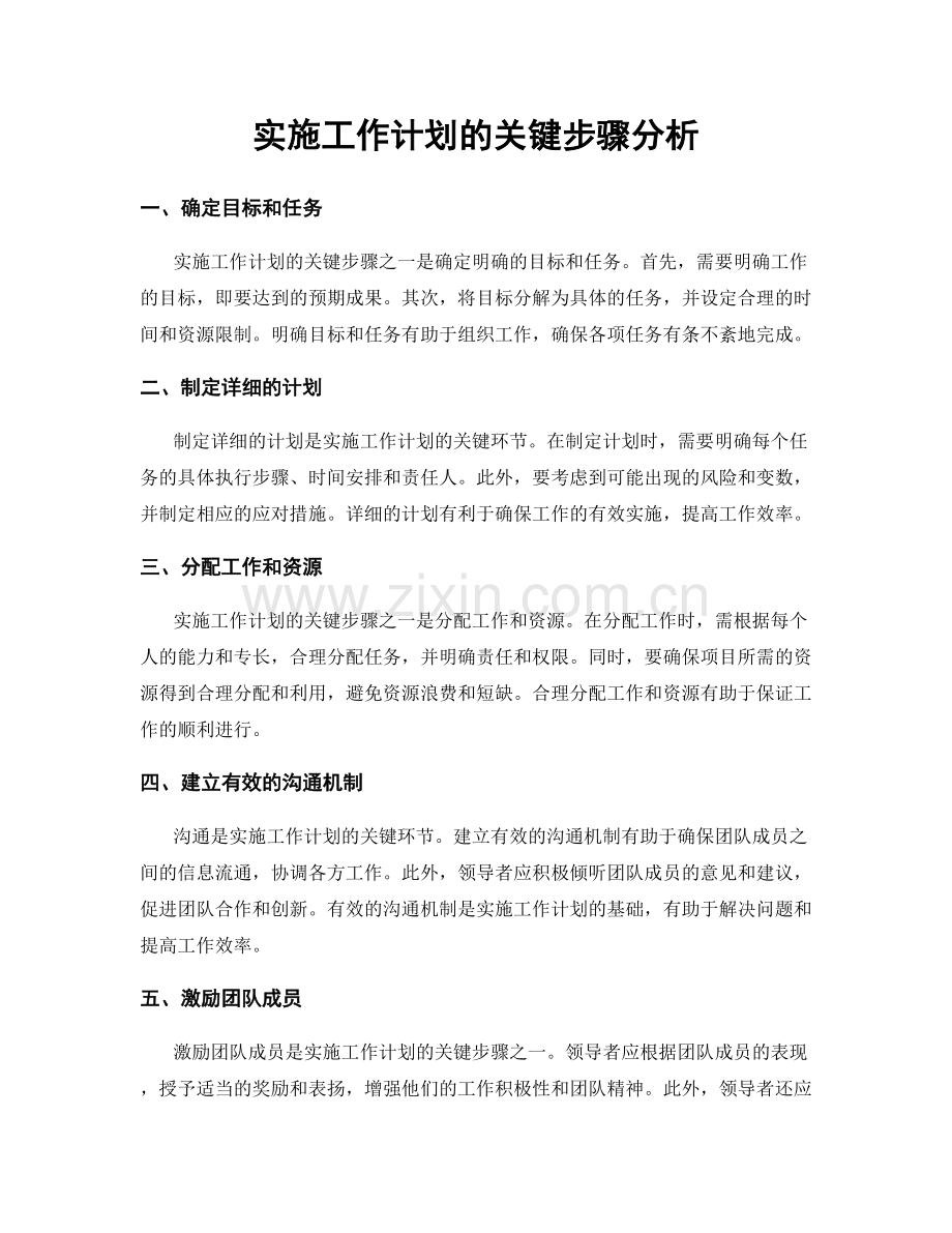 实施工作计划的关键步骤分析.docx_第1页