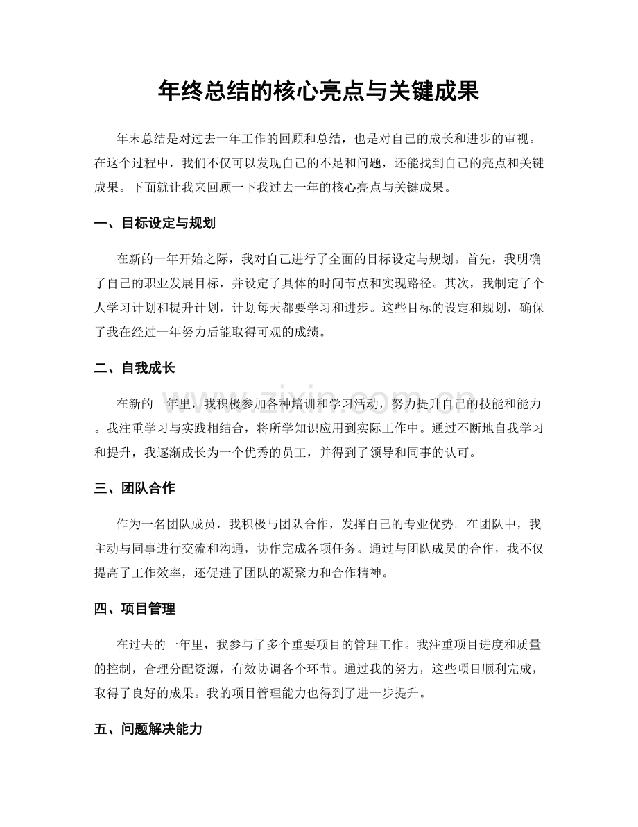 年终总结的核心亮点与关键成果.docx_第1页