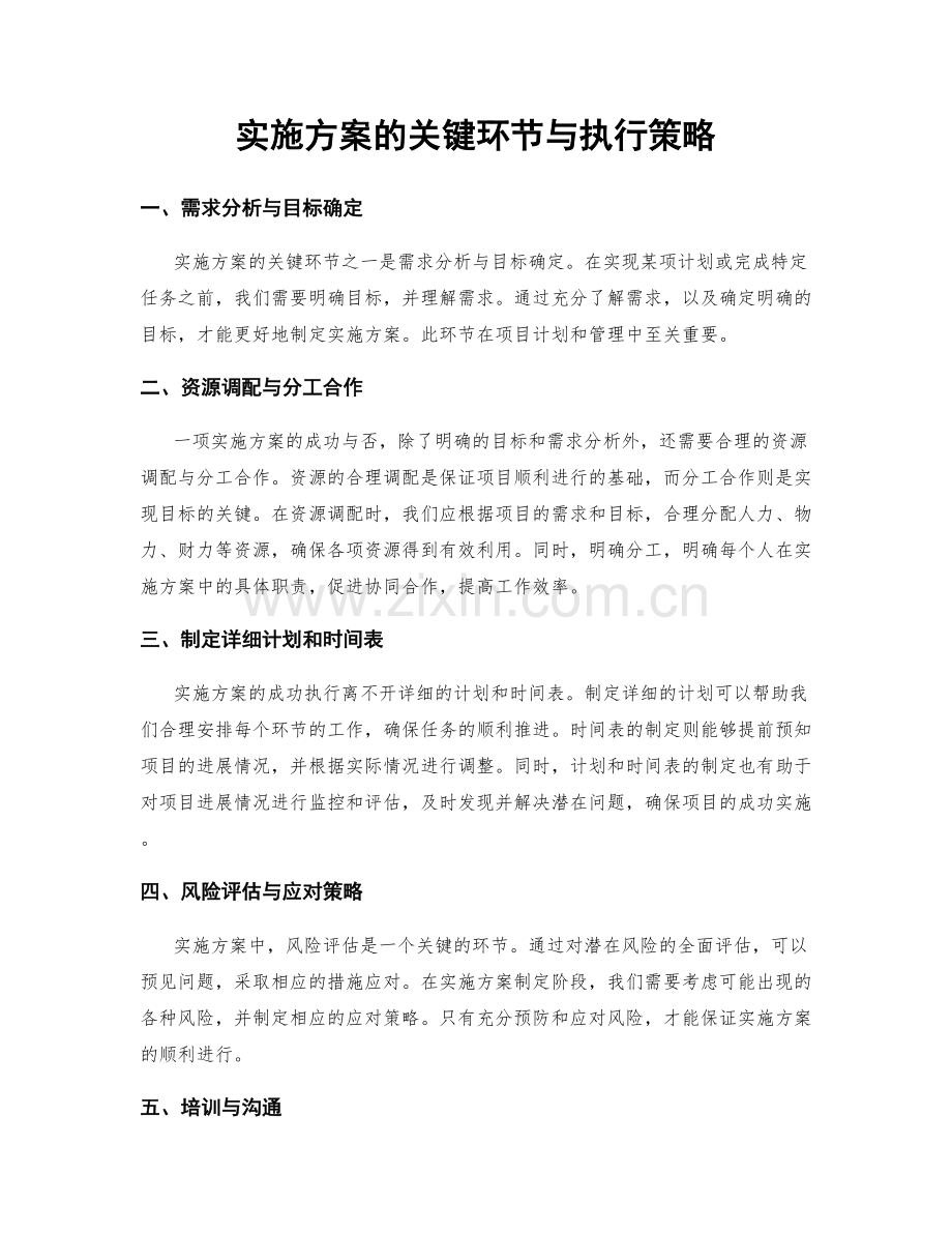 实施方案的关键环节与执行策略.docx_第1页