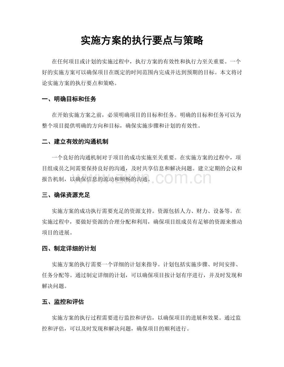 实施方案的执行要点与策略.docx_第1页