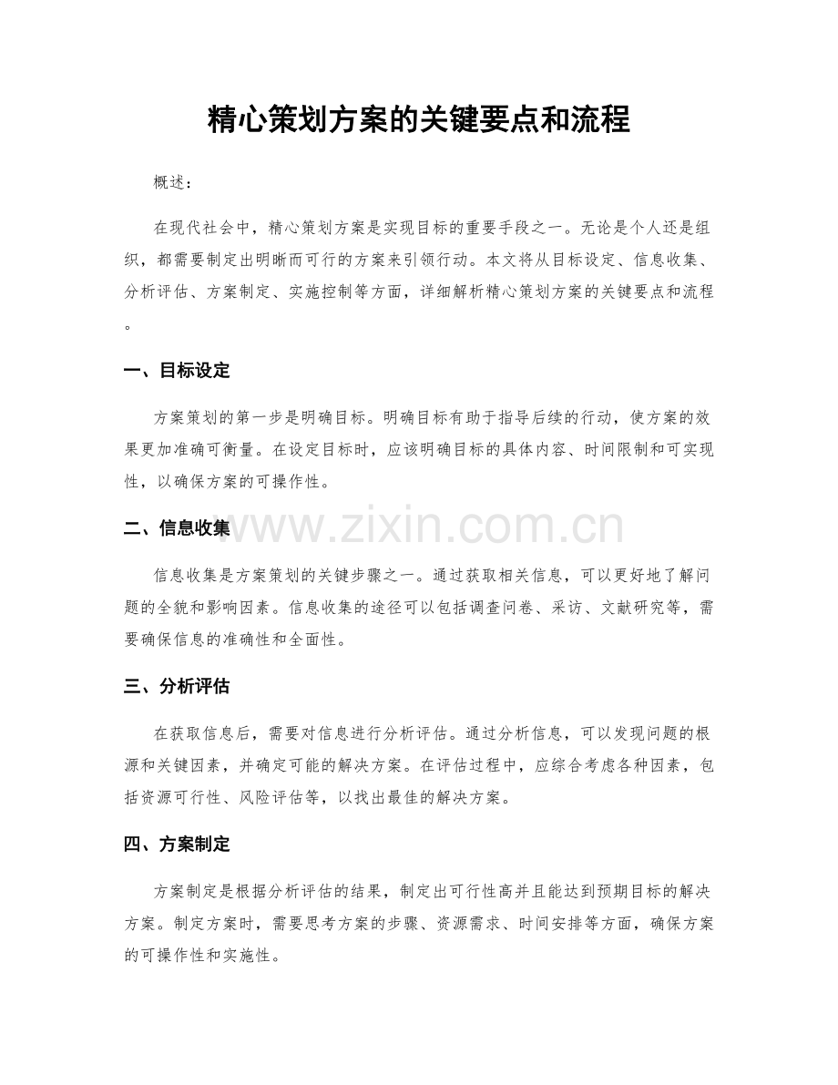 精心策划方案的关键要点和流程.docx_第1页