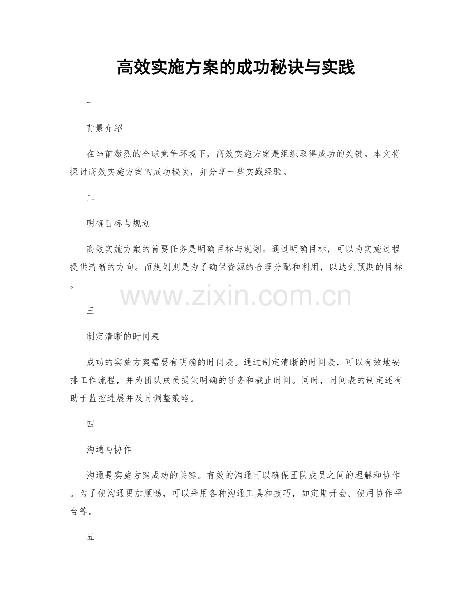 高效实施方案的成功秘诀与实践.docx_第1页