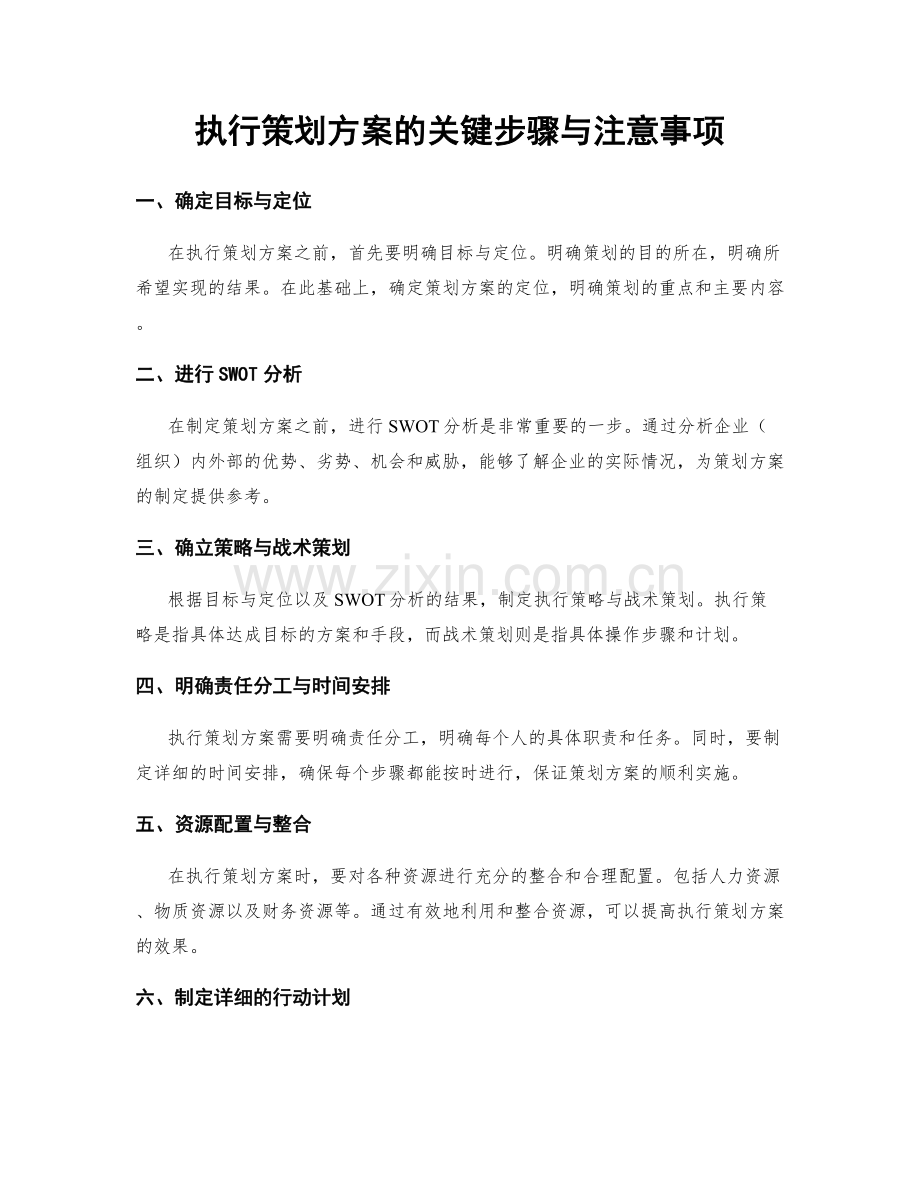 执行策划方案的关键步骤与注意事项.docx_第1页