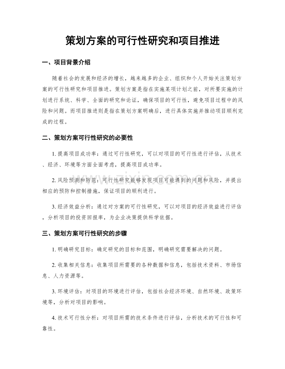 策划方案的可行性研究和项目推进.docx_第1页