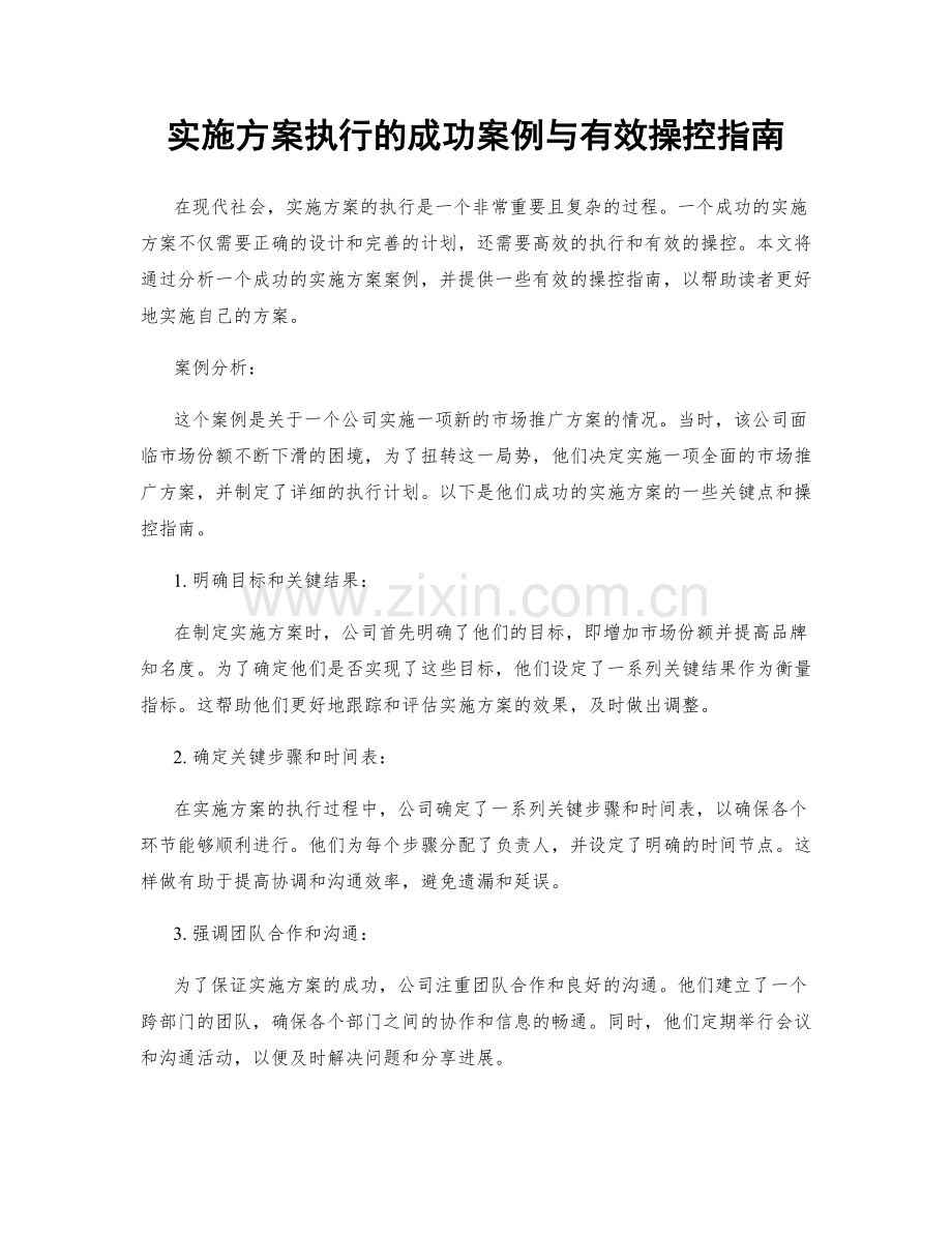 实施方案执行的成功案例与有效操控指南.docx_第1页