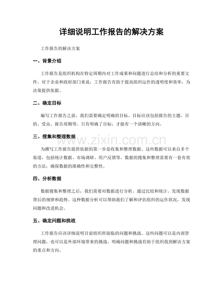 详细说明工作报告的解决方案.docx_第1页