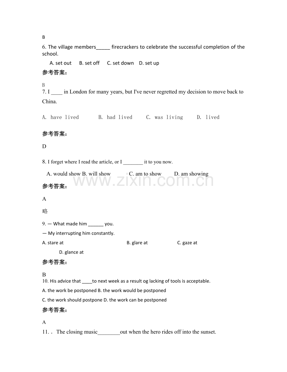 2020-2021学年云南省曲靖市陆良县第十中学高二英语月考试卷含解析.docx_第2页