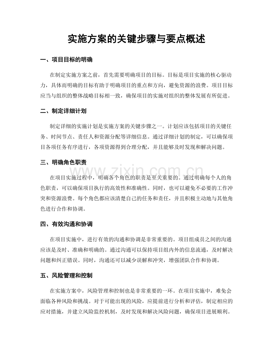 实施方案的关键步骤与要点概述.docx_第1页