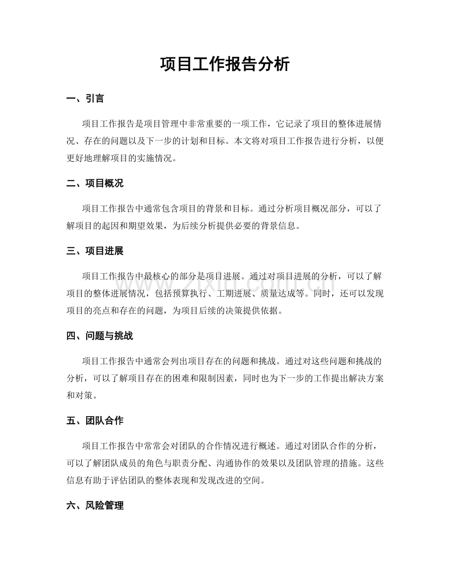 项目工作报告分析.docx_第1页