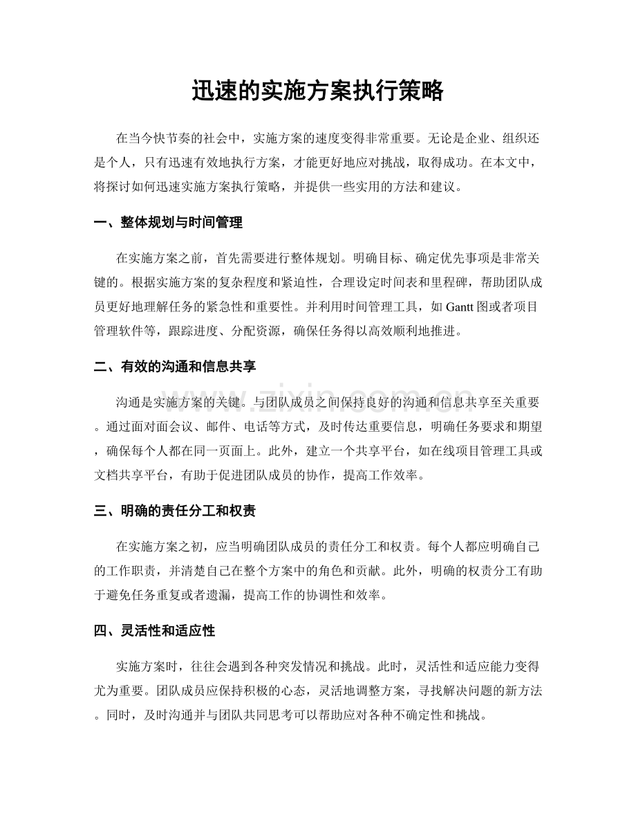 迅速的实施方案执行策略.docx_第1页