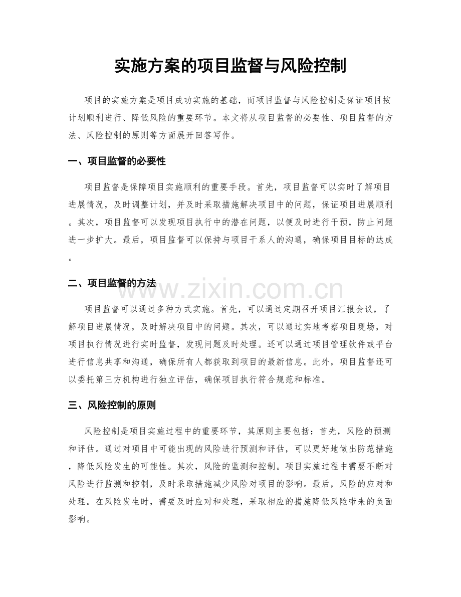 实施方案的项目监督与风险控制.docx_第1页