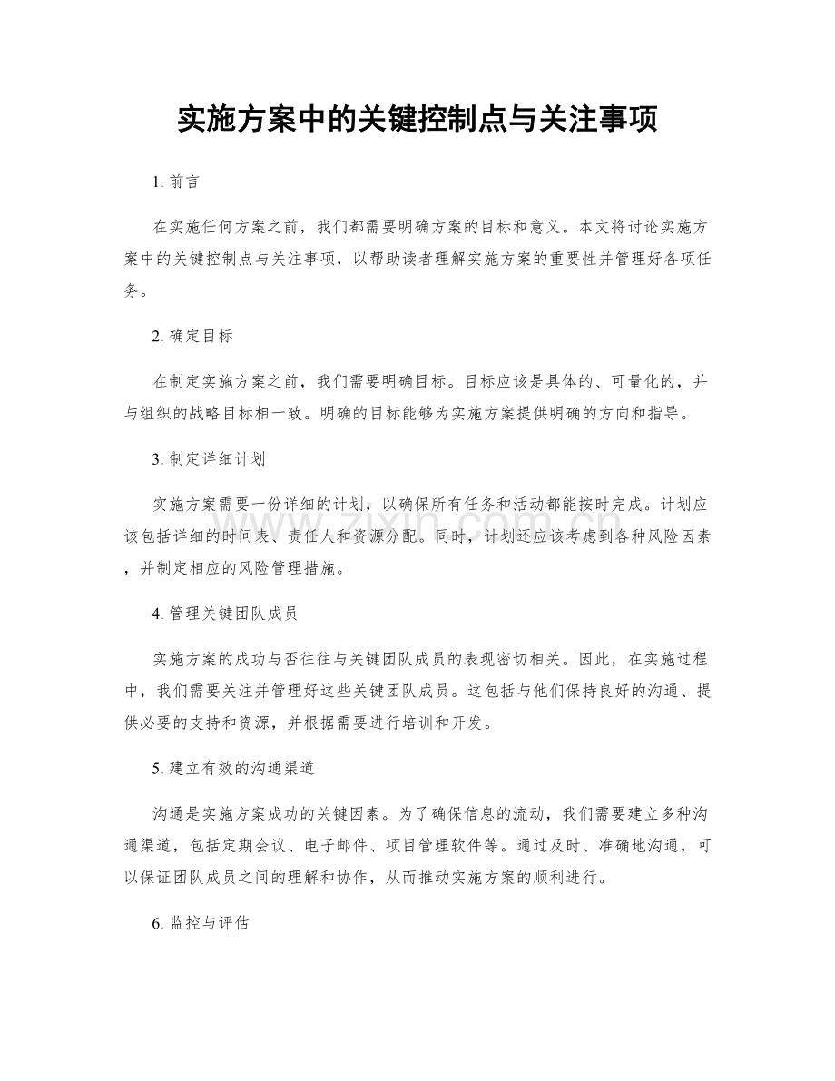 实施方案中的关键控制点与关注事项.docx_第1页