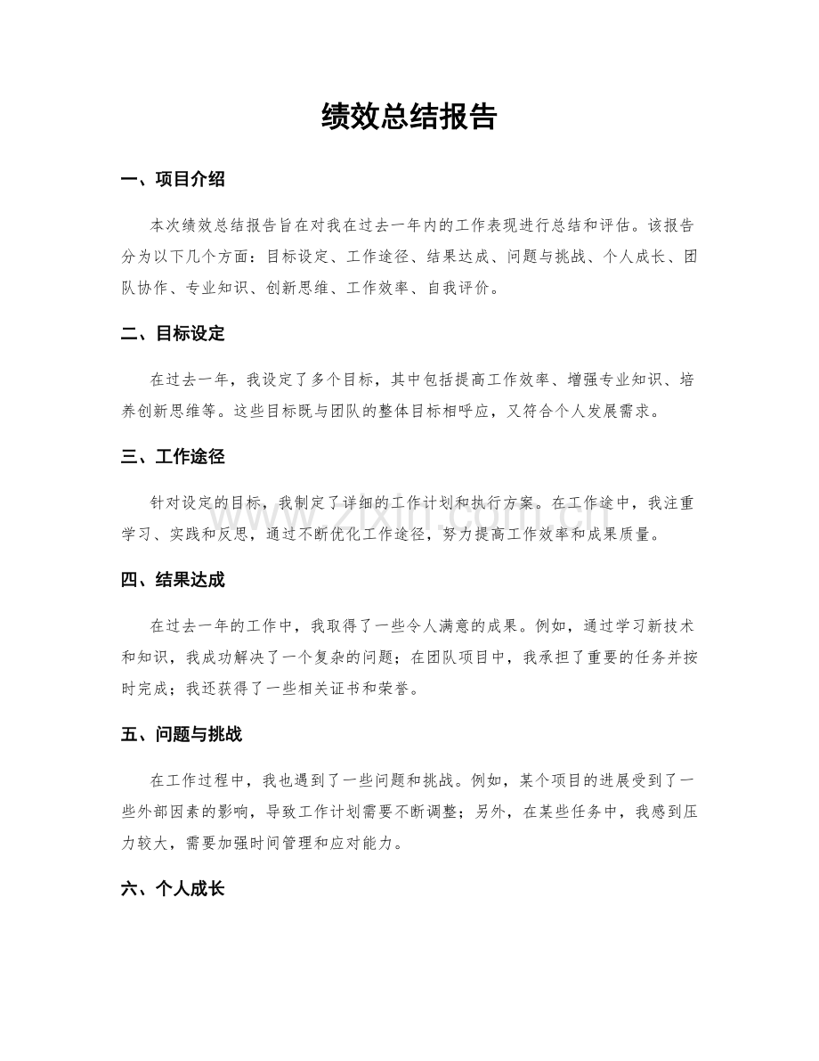 绩效总结报告.docx_第1页