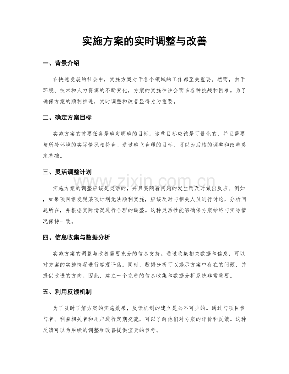 实施方案的实时调整与改善.docx_第1页