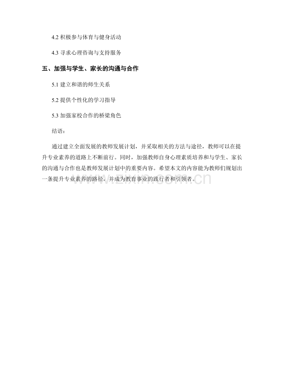 教师发展计划：提升专业素养的路径规划.docx_第2页