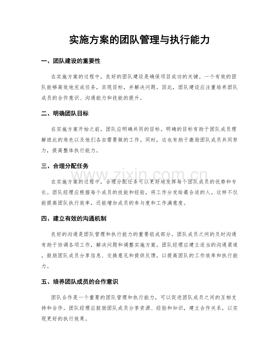 实施方案的团队管理与执行能力.docx_第1页