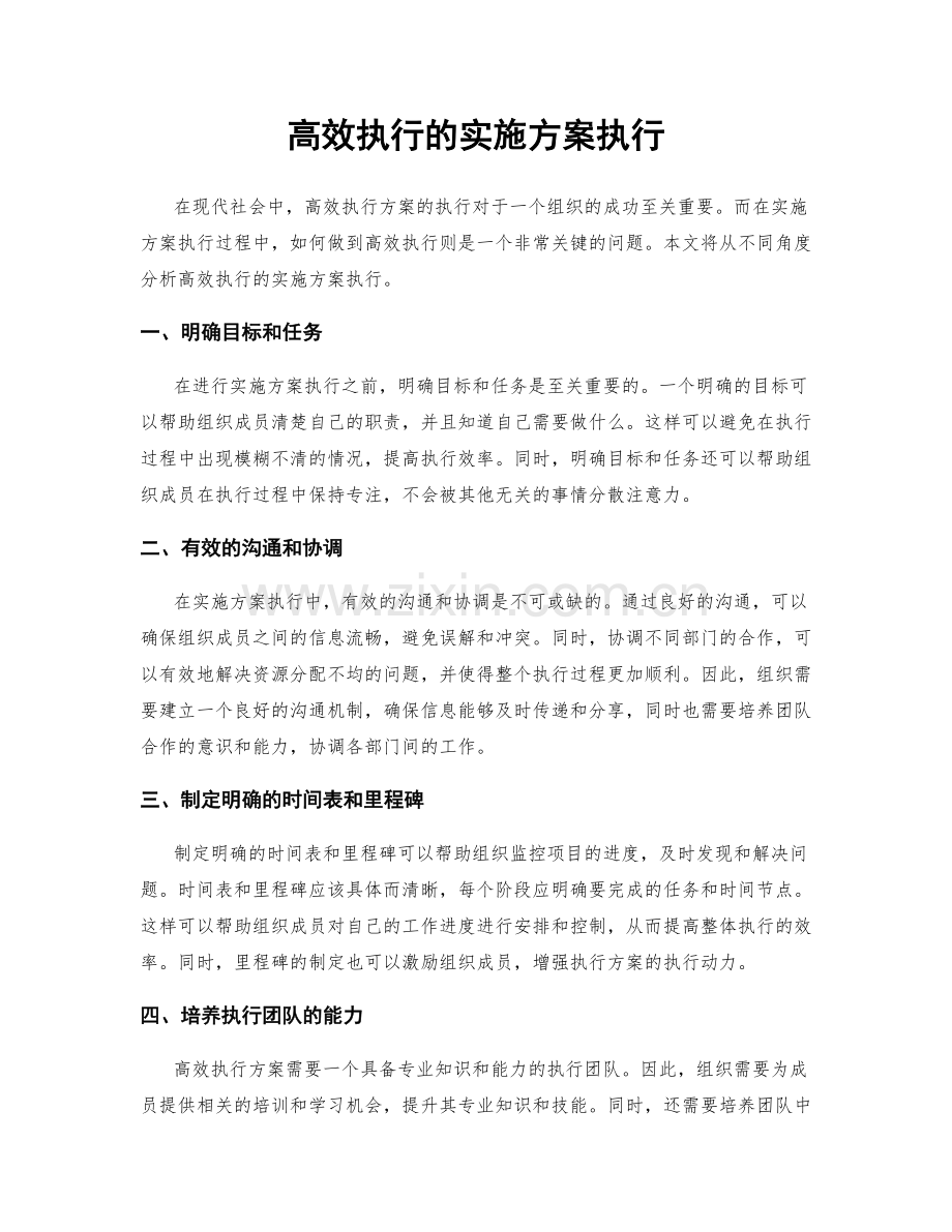 高效执行的实施方案执行.docx_第1页