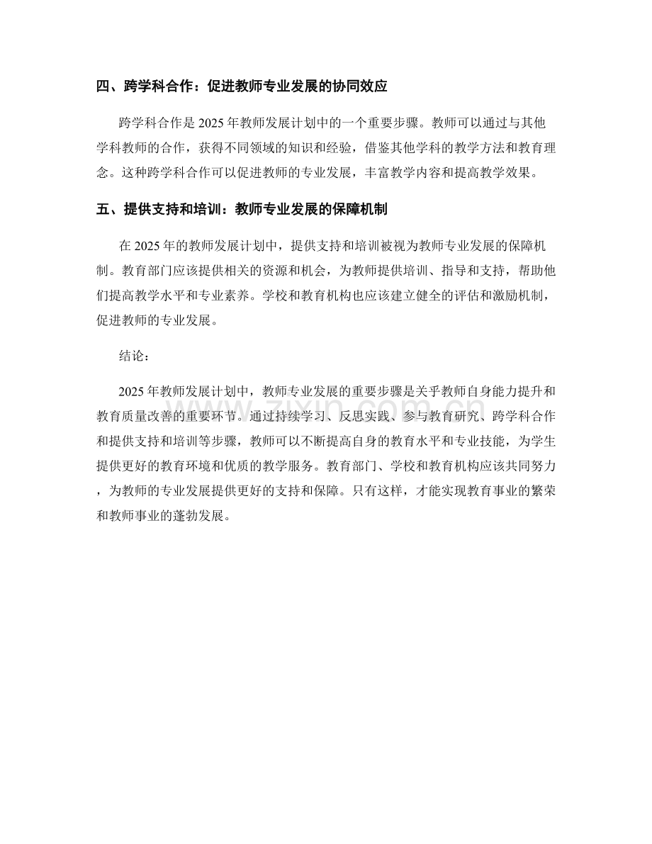 2025教师发展计划：教师专业发展的重要步骤.docx_第2页