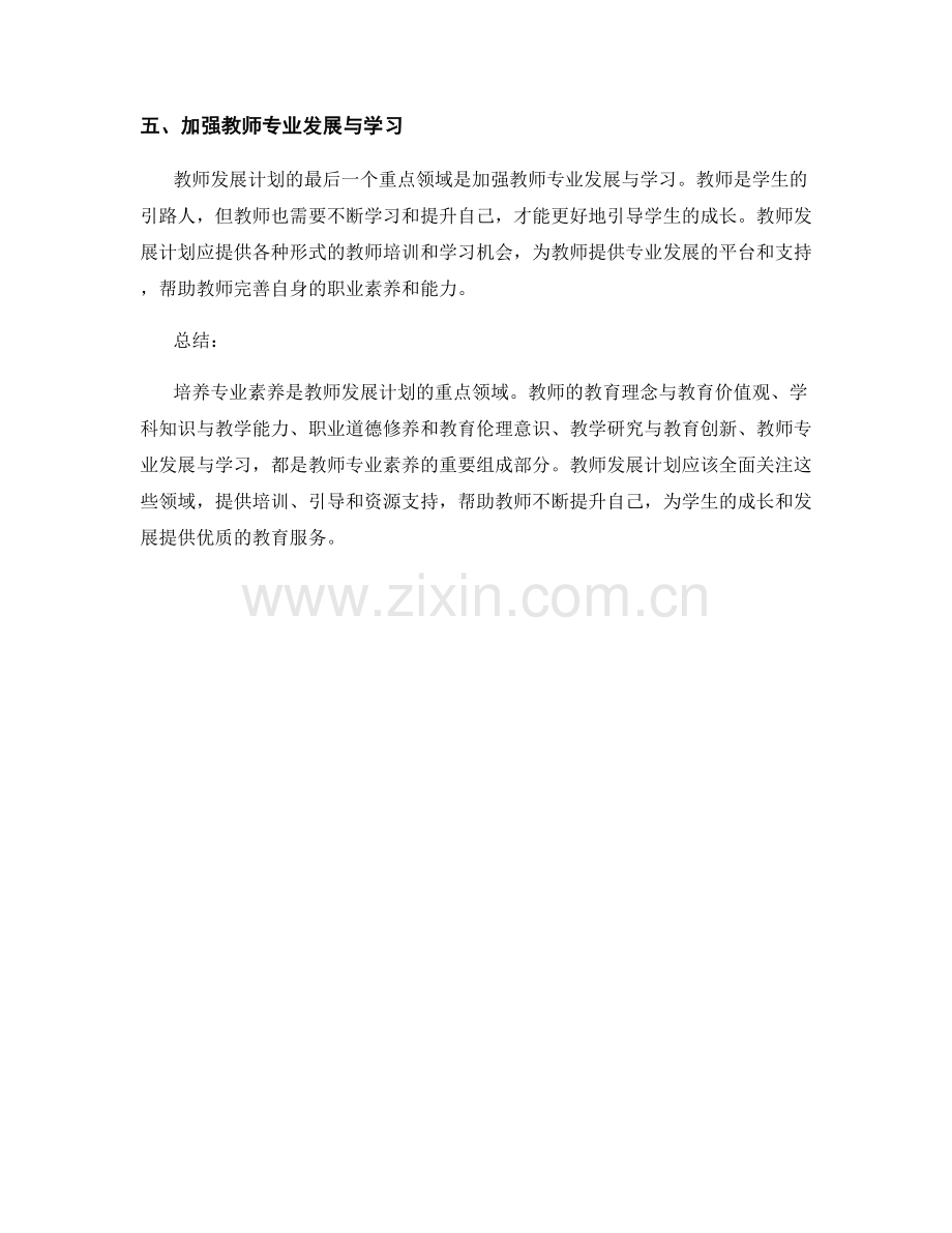 培养专业素养：教师发展计划的重点领域分析.docx_第2页