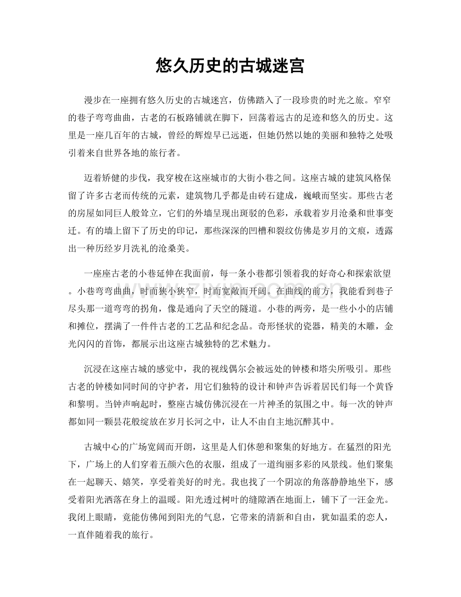 悠久历史的古城迷宫.docx_第1页