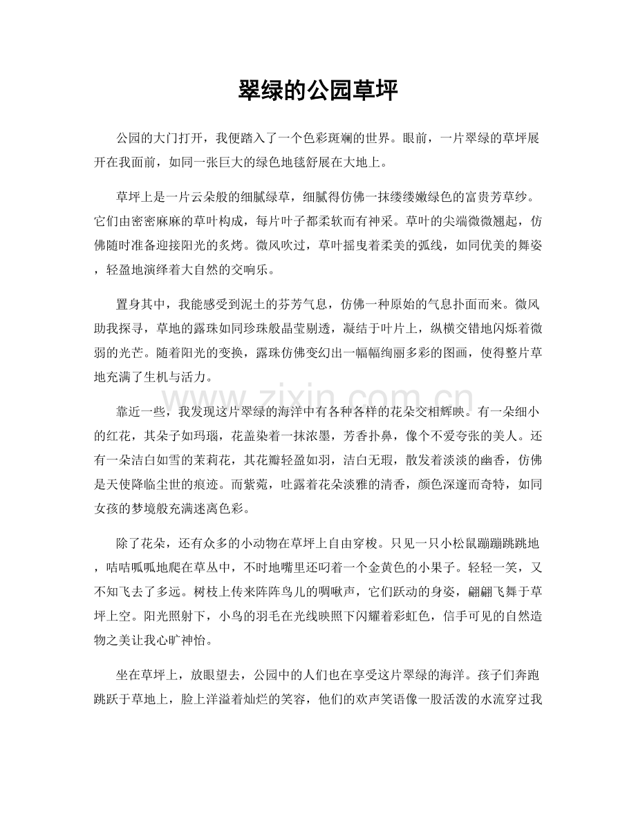 翠绿的公园草坪.docx_第1页